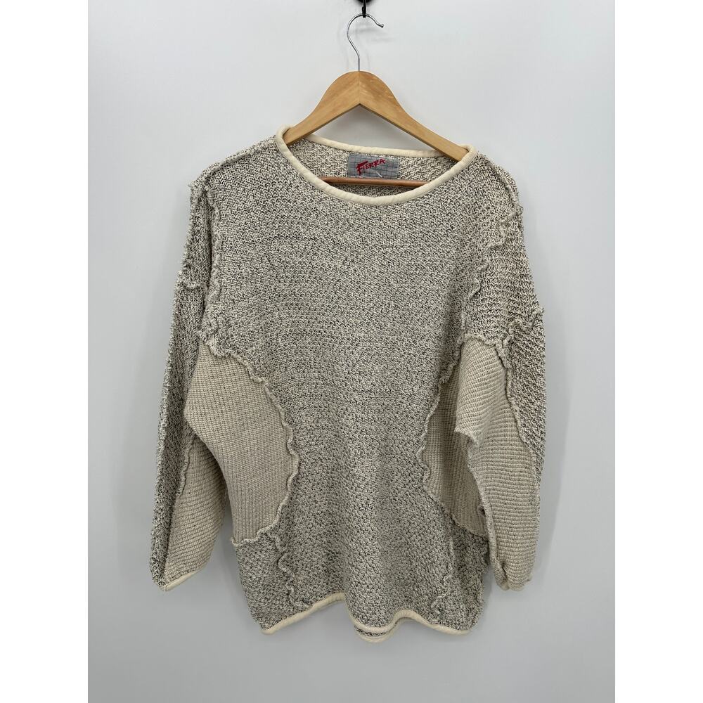 Fierra Unisex Knit Reserve Weave‎ Cotton Sweater Size M Oversized Lagenlook Y2K